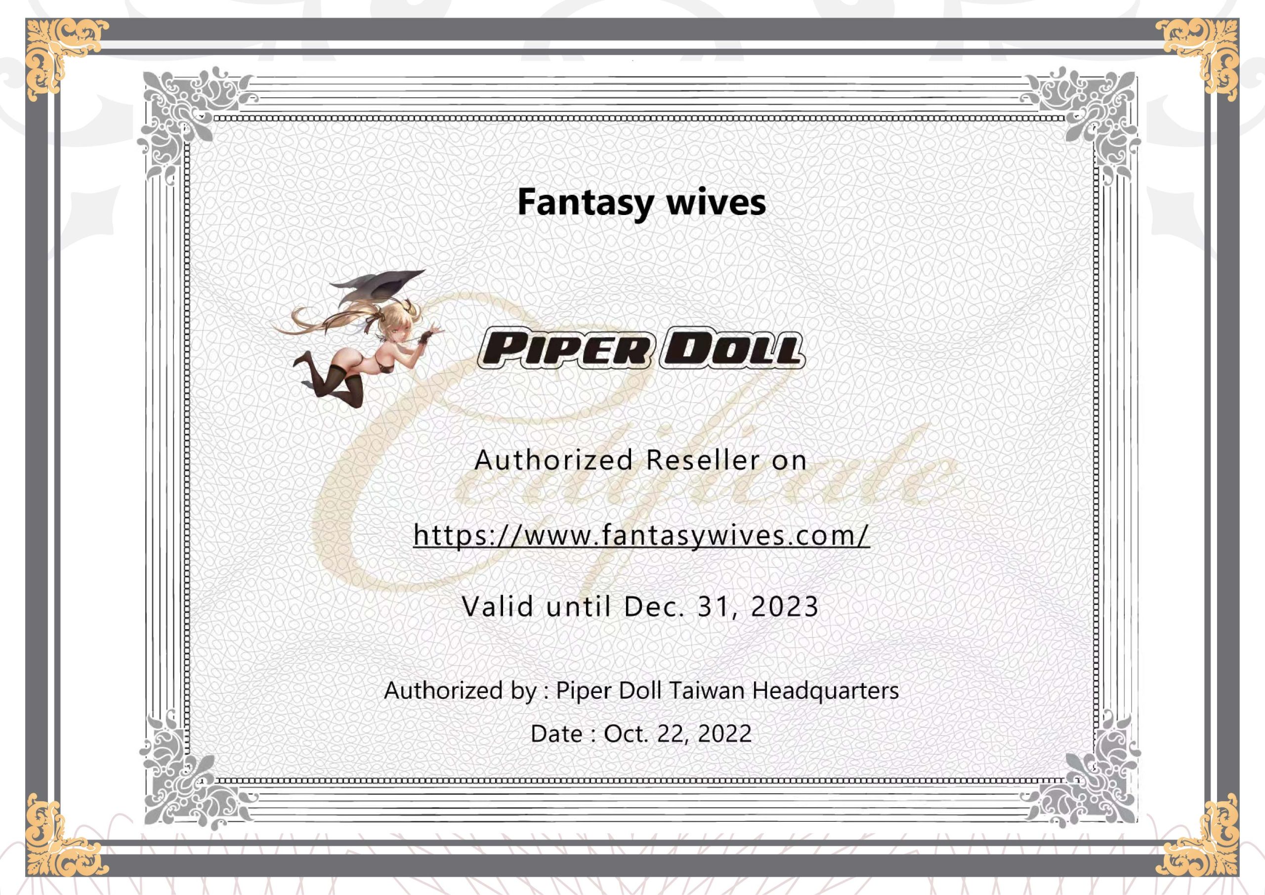 PIPER Doll Certificate