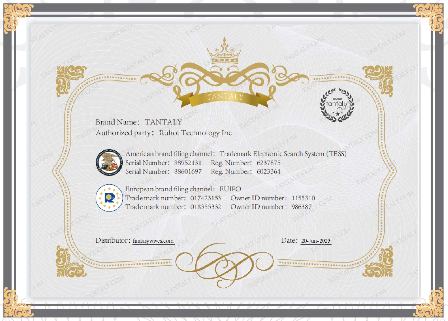 Tantaly Certificates